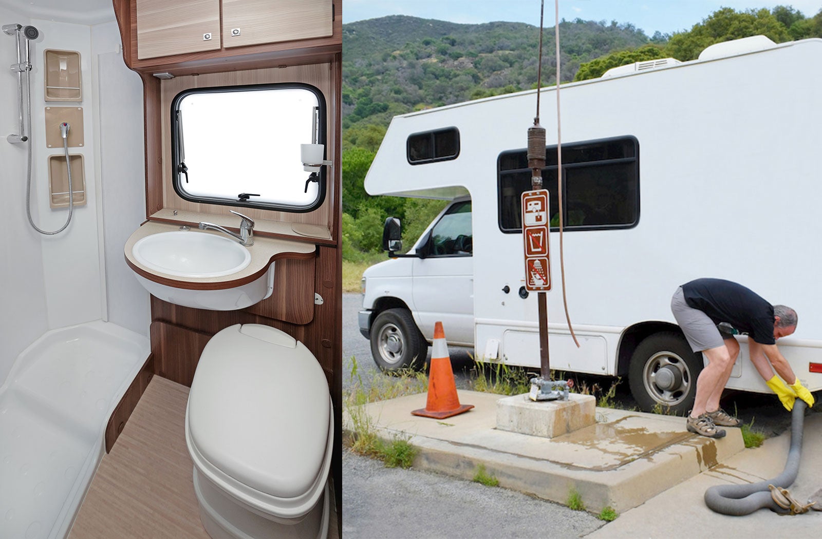 Portable RV/camper toilet and holding tank setup in Smyrna, Tennessee